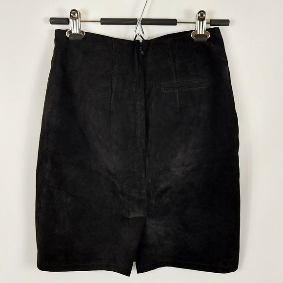 The Limited Black 100% Leather-Suede Skirt - Picture 2 of 14